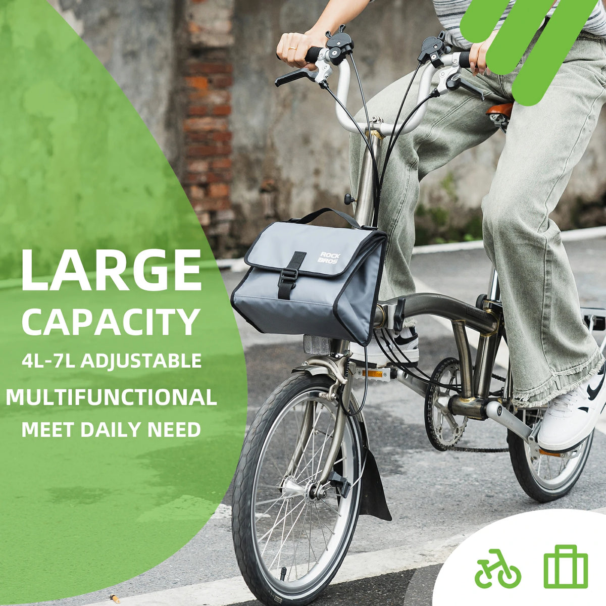 UPANBIKE Borsa Da Manubrio 4L Per Brompton – Impermeabile, 2 In 1 Con Tracolla E Sistema MOLLE - copertina