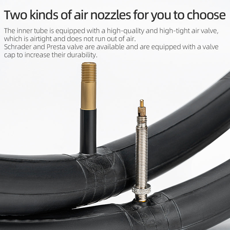 ROCKBROS  700X23/25/28/35C Road Bike Inner Tube 48mm Presta/Schrader Valve High Self Sealing Butyl Rubber - ROCKBROS
