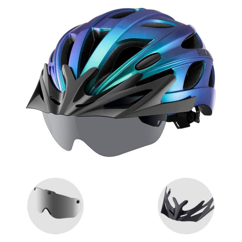 Lightweight Cycling Helmet Removable Goggles Sun Visor