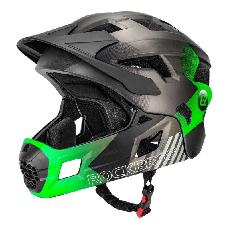 ROCKBROS Kids Full Face Bike Helmet Ages 5-14 Anti-Collision Detachable Chin - ROCKBROS