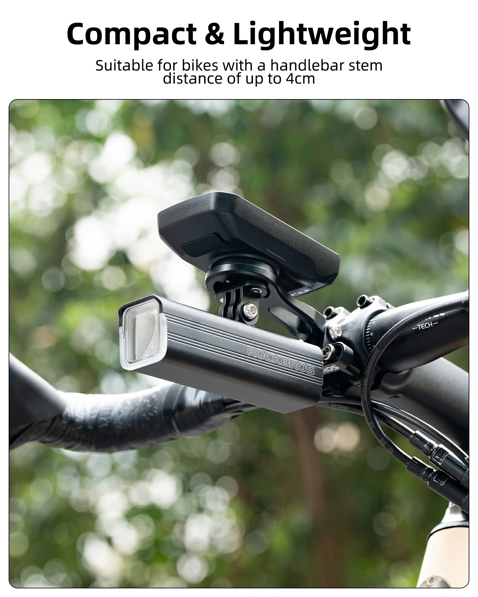 ROCKBROS Bike Computer Mount Out-Front Aluminum Integrated Bicycle Cycling Computer Mount