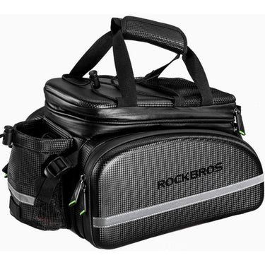 ROCKBROS Bike Rack Bag Waterproof Carbon Leather Rear Seat Cargo Pack 34L - ROCKBROS