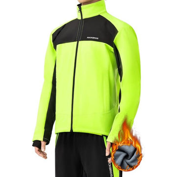 ROCKBROS Fluorescent Green Cycling Jackets Multiple Pockets