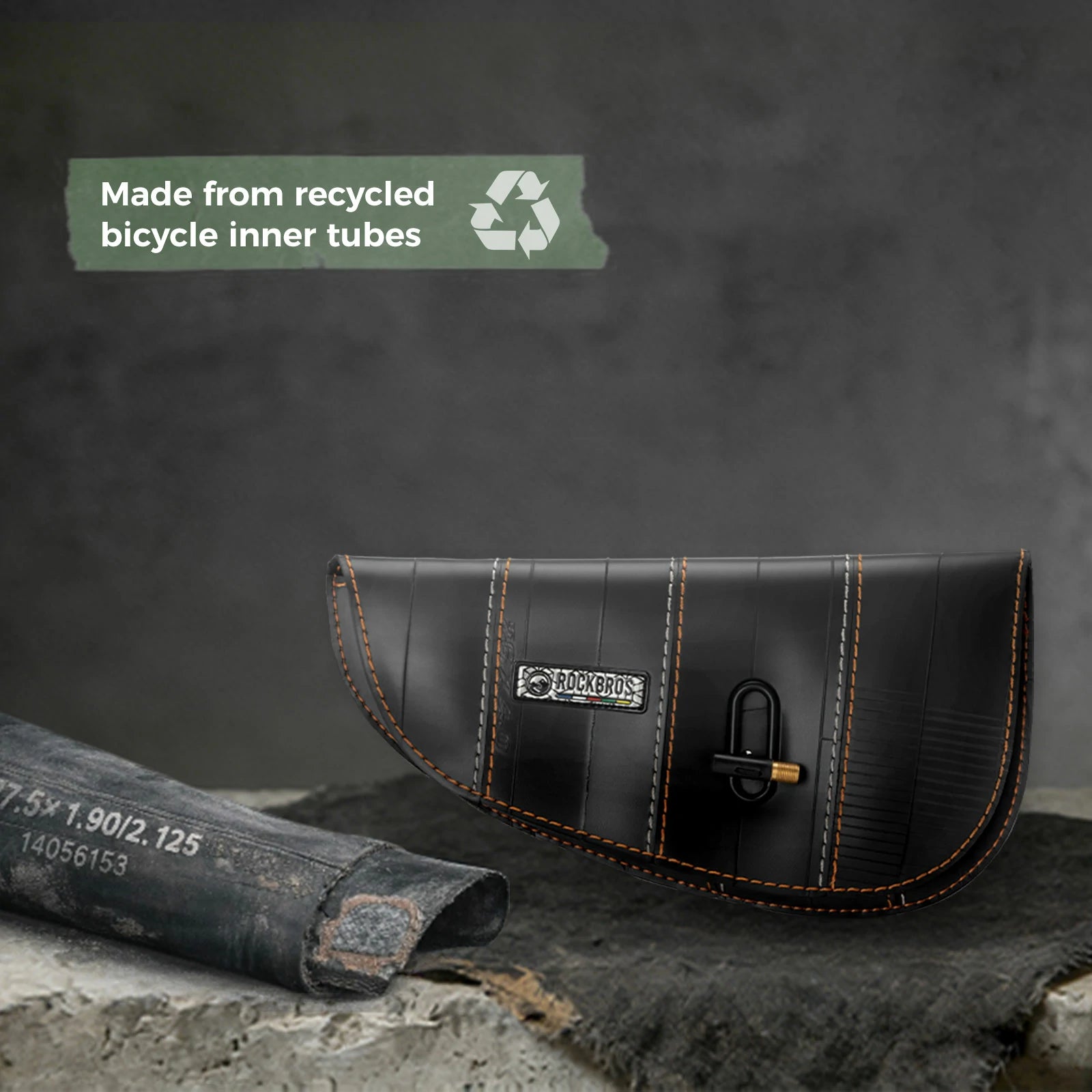 Sustainable Eco-Friendly Recycled Tire Bike Frame Bag 0.5L ROAD TO SKY