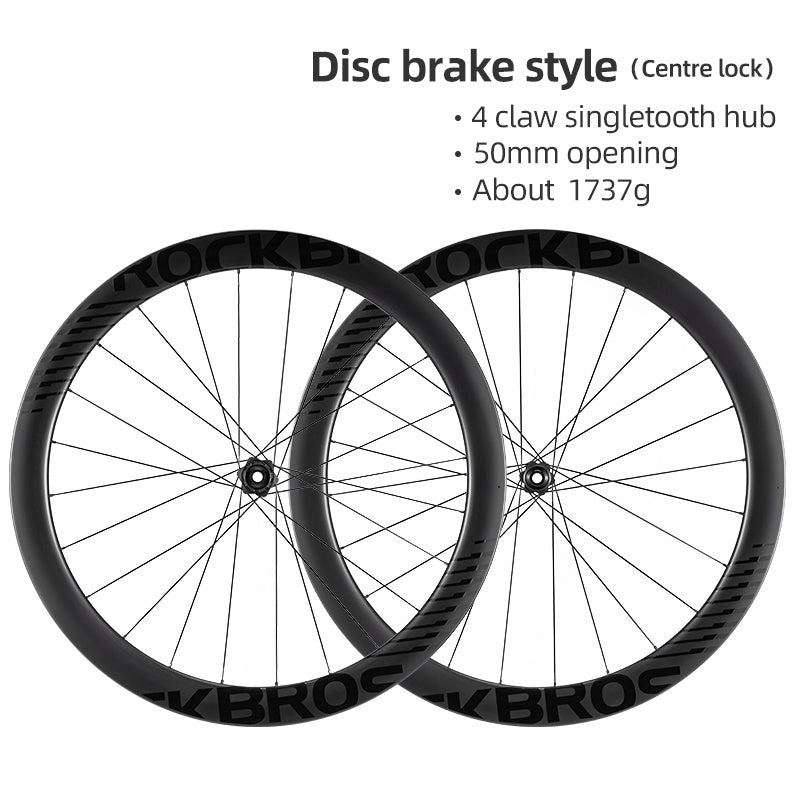 Cubic Disc Rim ROCKBROS Bike Wheels 700c Carbon Fiber Disc Rim 38/50/65 mm Road Bike ...
