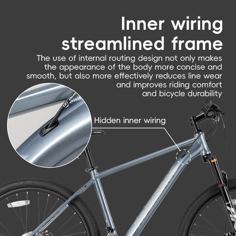 ROCKBROS 24-Speed 27.5"Mountain Bike Lockable Shock Absorber Aluminum Frame Wire-Drawn Disc Brakes