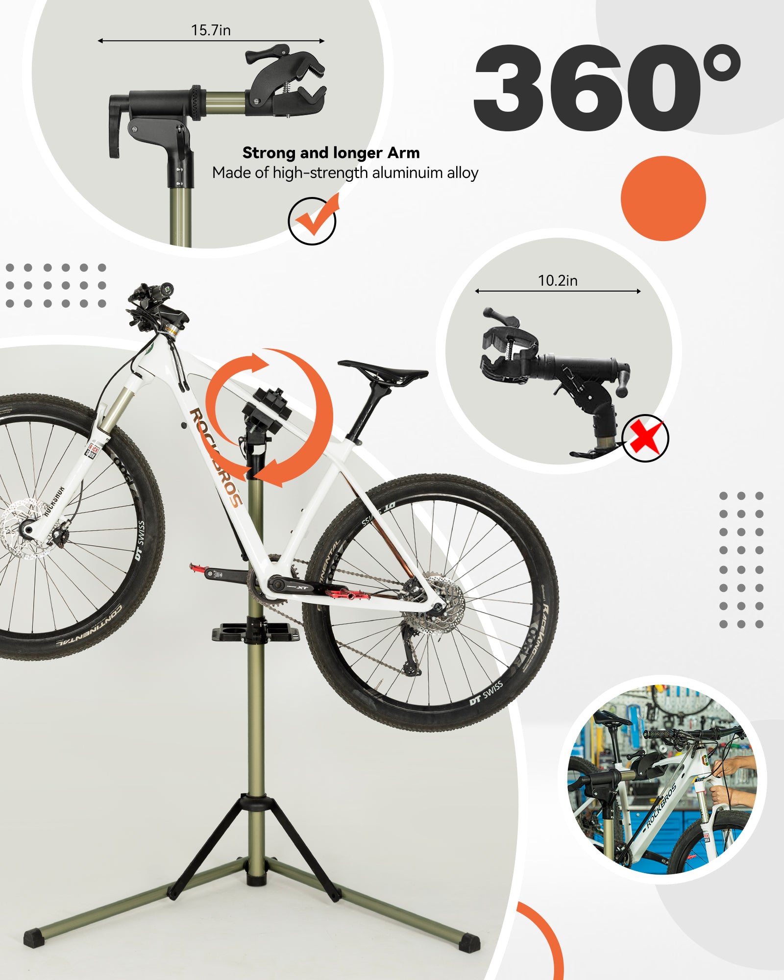 ROCKBROS Bike Repair Stand 65 lbs Capacity for Home Mechanic Maintenance - ROCKBROS