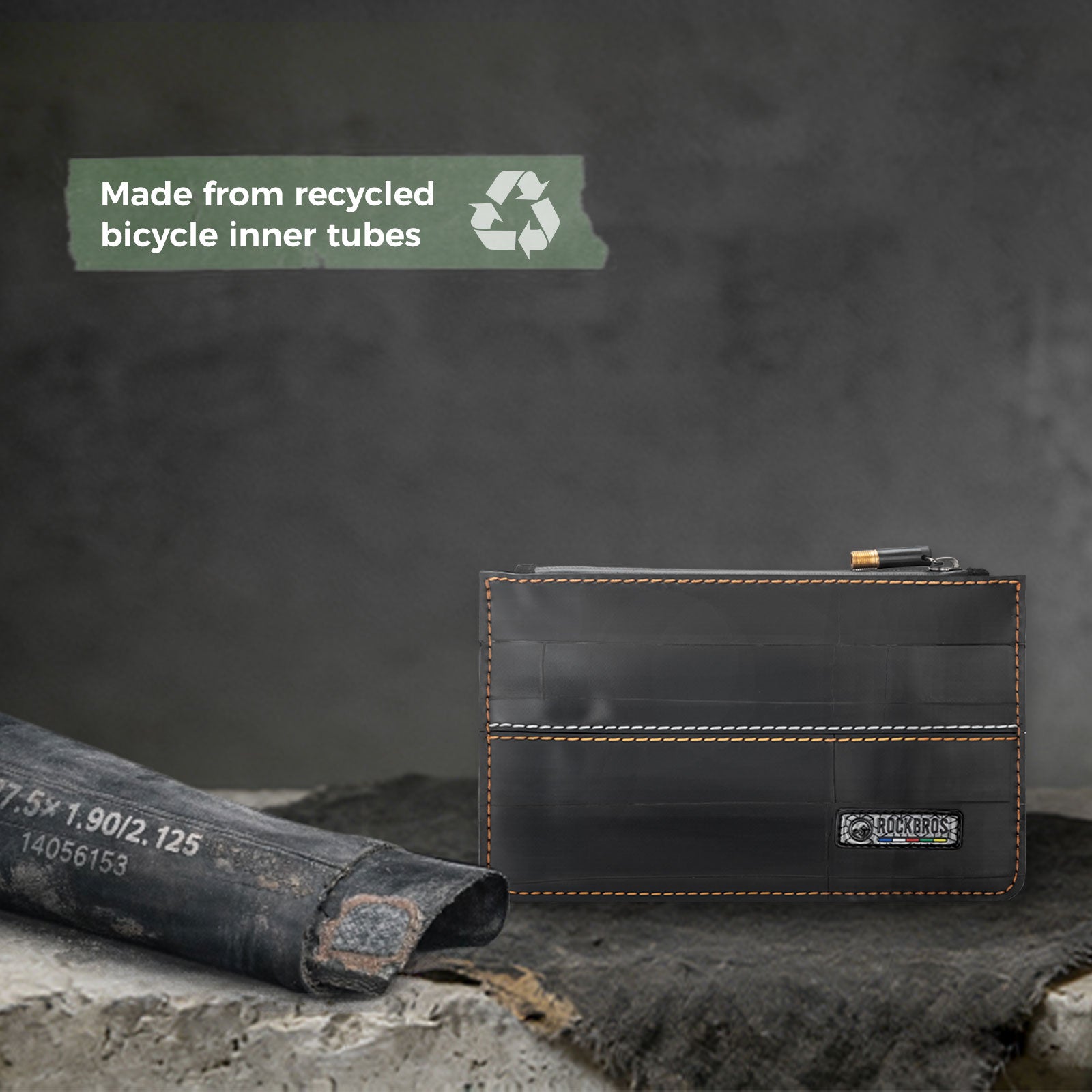 Sustainable Eco-Friendly Recycled Tire Bike Wallet 0.7L ROAD TO SKY