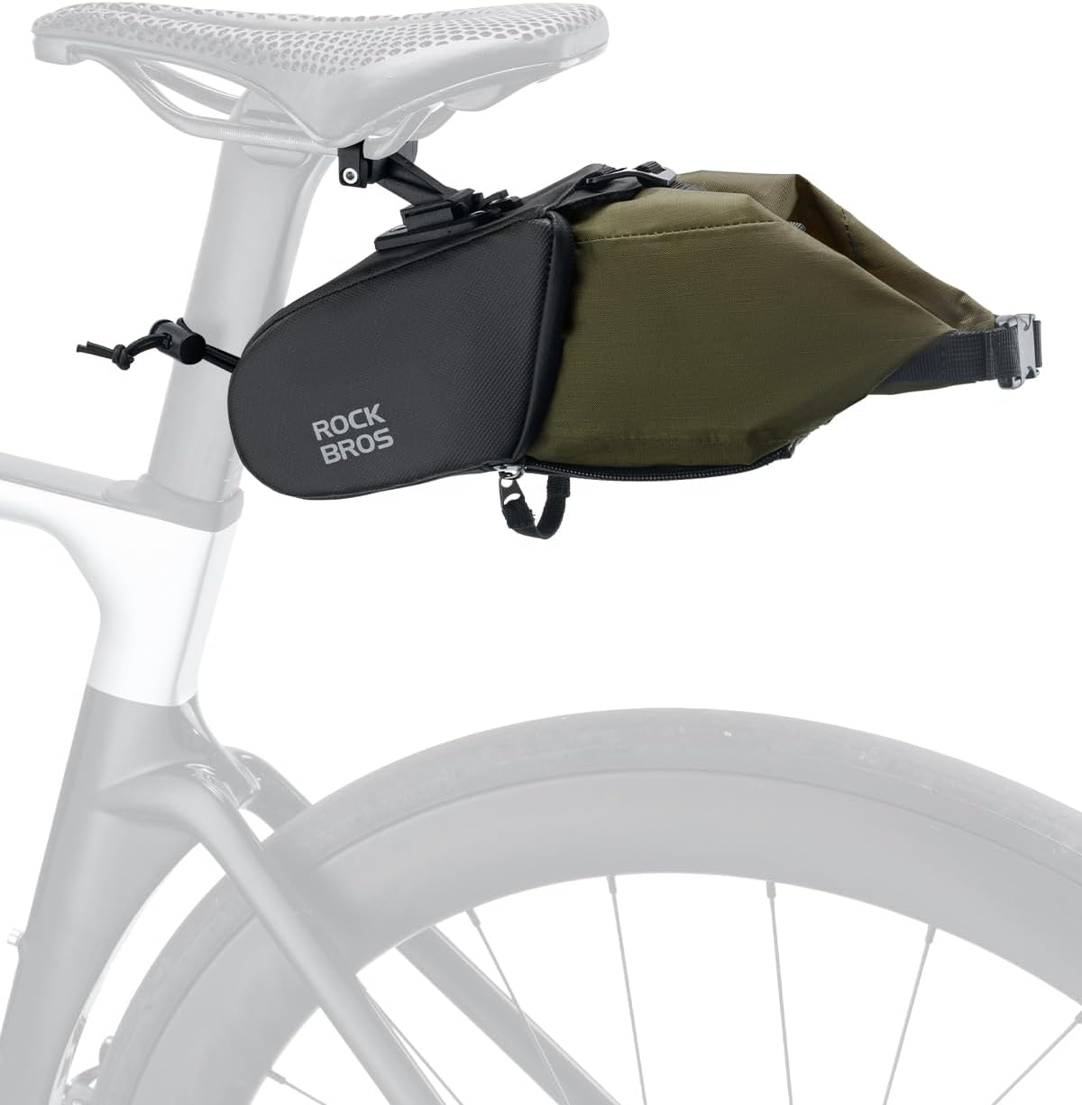 ROCKBROS Bike Saddle Bag With Bucket Bag Quick Release 0.8-1.3L