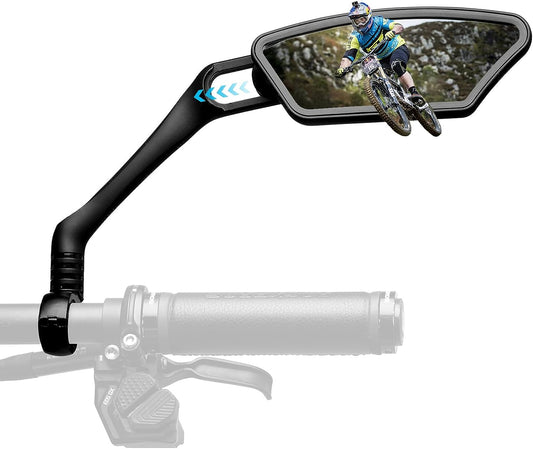 ROCKBROS 2023 Newest Bike Mirrors  HD Blast-Resistant All-round Angle Adjustable Retractable （21-26mm Handlebar）