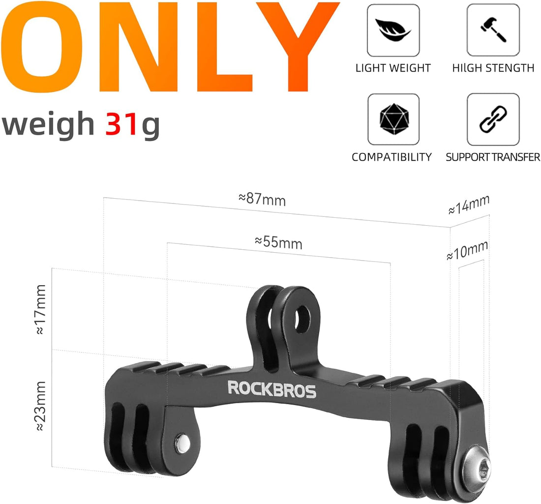 ROCKBROS Out Front Bike Mount Cycling Computer Mount Bike Handlebar 1.25''/ 31.8mm