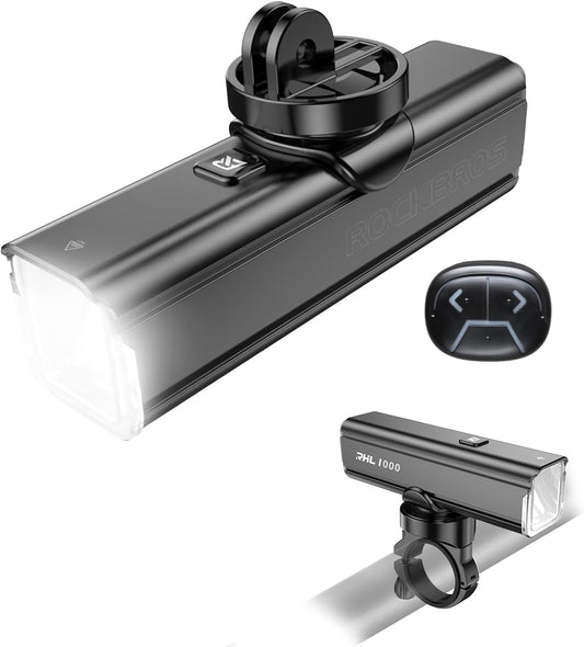 ROCKBROS 1500lm Bike Light USB-C 5 Modes IPX6 Waterproof