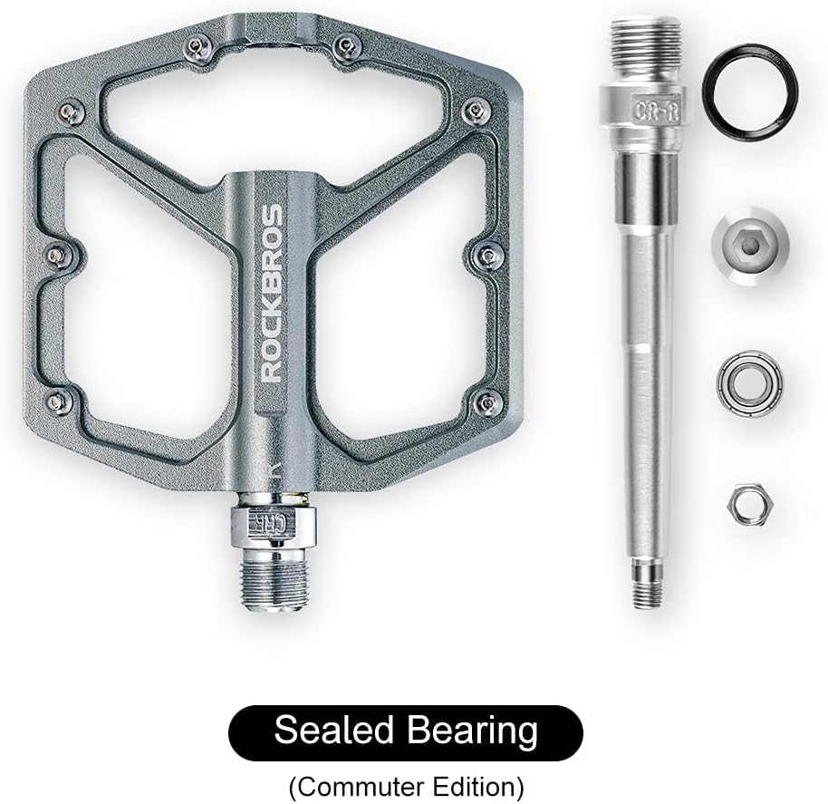 ROCKBROS Bike Pedals Lightweight Aluminum Platform 9/16'' Sealed Bearing - ROCKBROS
