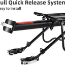 ROCKBROS Rear Bike Bicycle Cargo Rack Aluminum Alloy 115 lbs Capacity Black - ROCKBROS