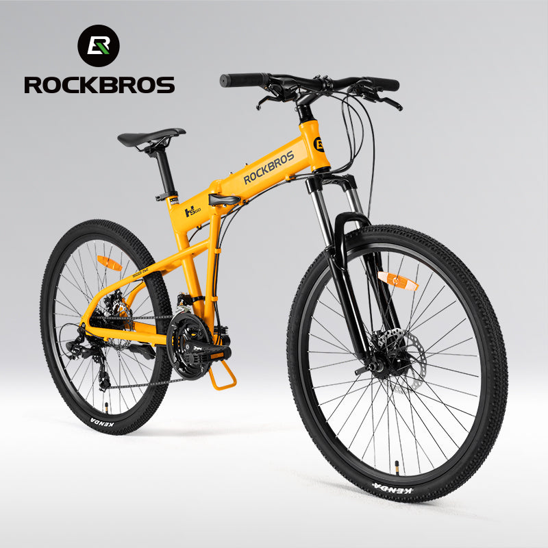ROCKBROS 26'' Folding Mountain Bike 8 speed Dual C-Brake Aluminum Frame Adjustable City Bicycle 11-32T