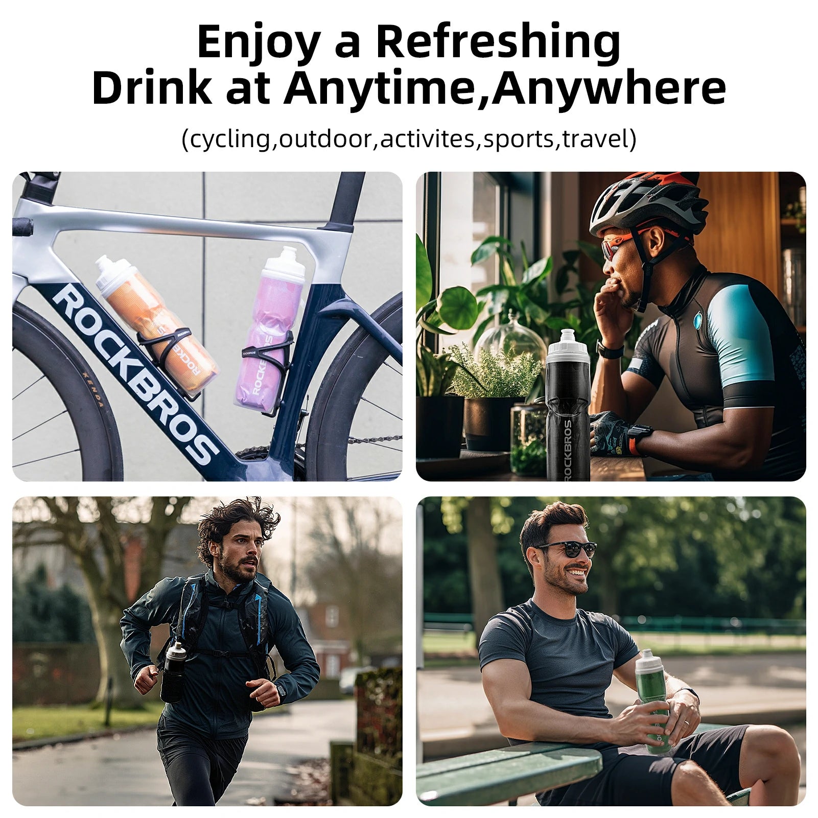 ROCKBROS 24OZ Insulated Bike Water Bottle