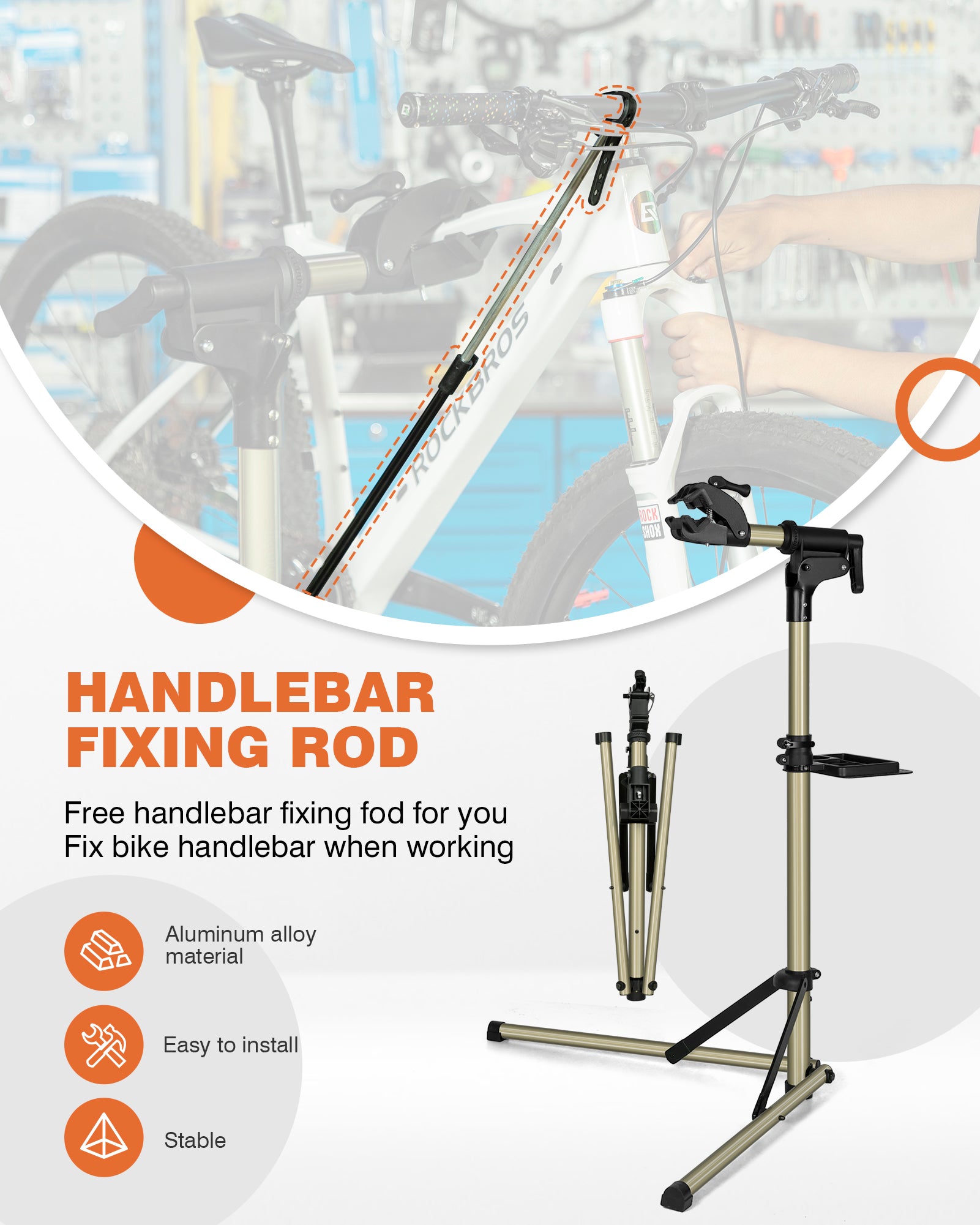 ROCKBROS Bike Repair Stand 65 lbs Capacity for Home Mechanic Maintenance - ROCKBROS