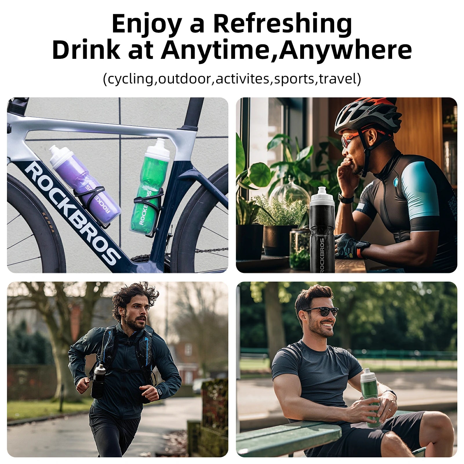 ROCKBROS 24OZ Insulated Bike Water Bottle