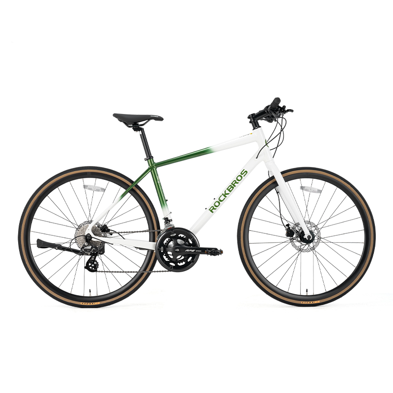 ROCKBROS 16-Speed Flat Handlebar Road BikeAluminum Frame Hydraulic Disc Brakes 11-32T