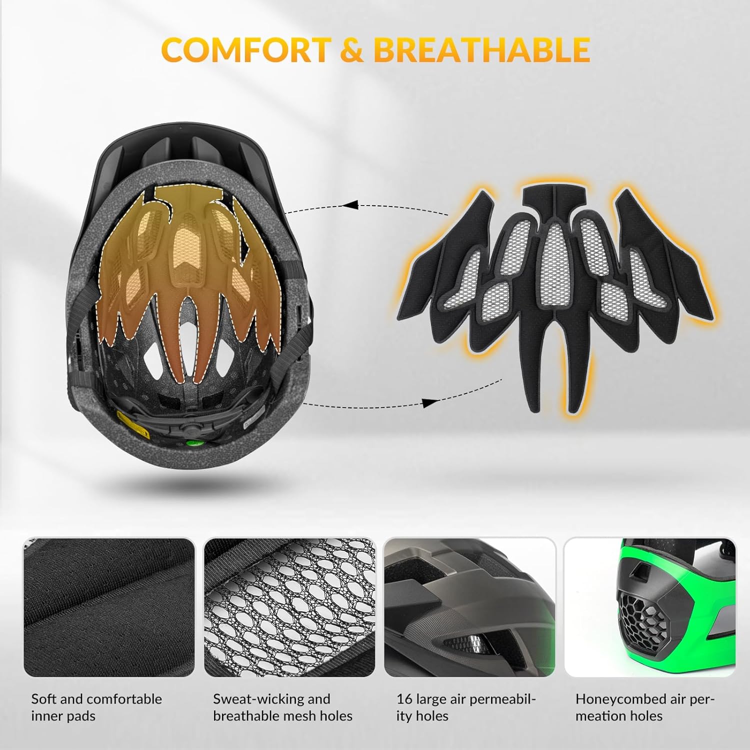 ROCKBROS Kids Full Face Bike Helmet Ages 5-14 Anti-Collision Detachable Chin - ROCKBROS