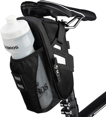 ROCKBROS Bike Saddle Bags with Water Bottle Pouch Waterproof