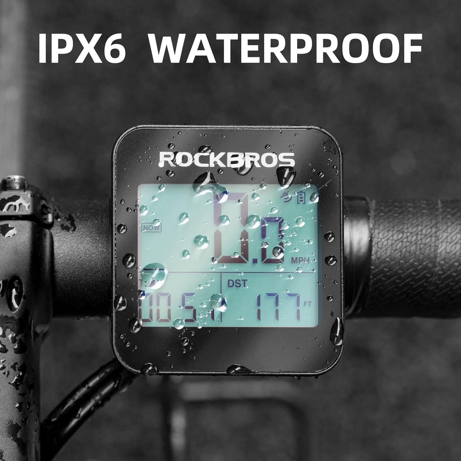 ROCKBROS GPS Bike Computer Accurate Wireless Speedometer with Backligh ...