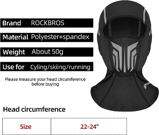 ROCKBROS Ski Mask Balaclava Winter Mask for Men Weather Thermal Black 3