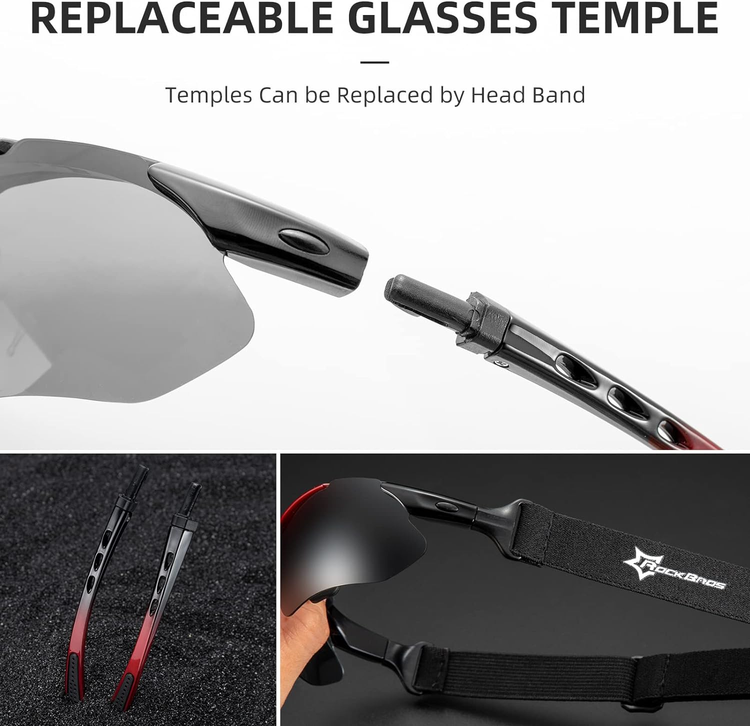 ROCKBROS-Slim Polarised Sports Sunglasses With 4 Interchangeable Lens - ROCKBROS