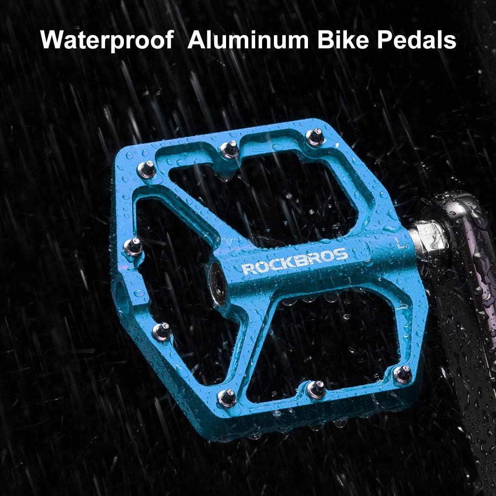 ROCKBROS Bike Pedals Lightweight Aluminum Platform 9/16'' Sealed Bearing - ROCKBROS