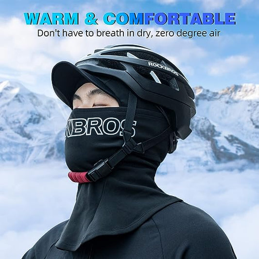 ROCKBROS Thermal Black Ski Mask Riding Mask with Brim Balaclava Ski Mask Man