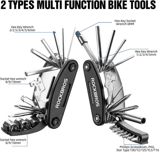 ROCKBROS Bike Repair Kits 16 In 1 Multi-Function Bike Tool Kits