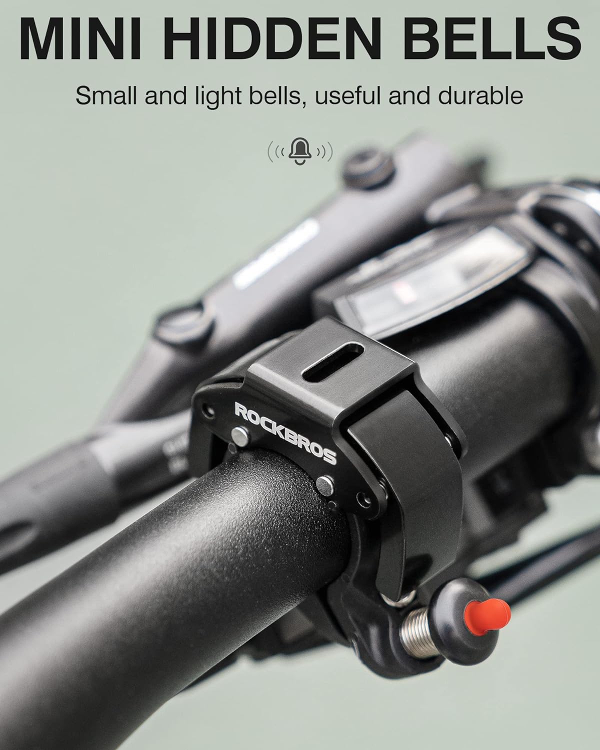 ROCKBROS Bike Bells Hidden for 22.2mm Handlebars More Than 100dB - ROCKBROS