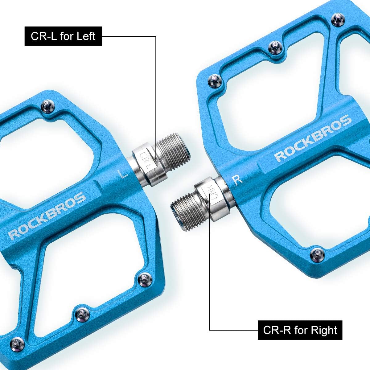 ROCKBROS Bike Pedals Lightweight Aluminum Platform 9/16'' Sealed Bearing - ROCKBROS