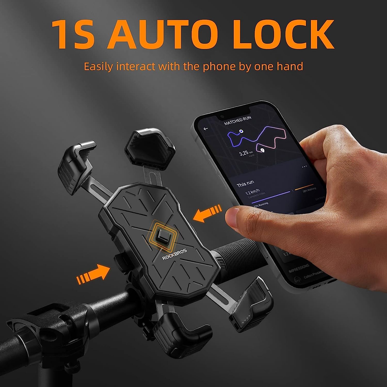 ROCKBROS support téléphone portable vélo support moto guidon 360°  smartphone universel