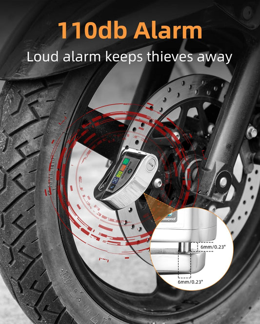 ROCKBROS Alarm Disc Lock 110db Anti-Theft for Motorcycle Bike