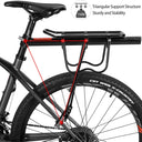 ROCKBROS Rear Bike Bicycle Cargo Rack Aluminum Alloy 115 lbs Capacity Black - ROCKBROS