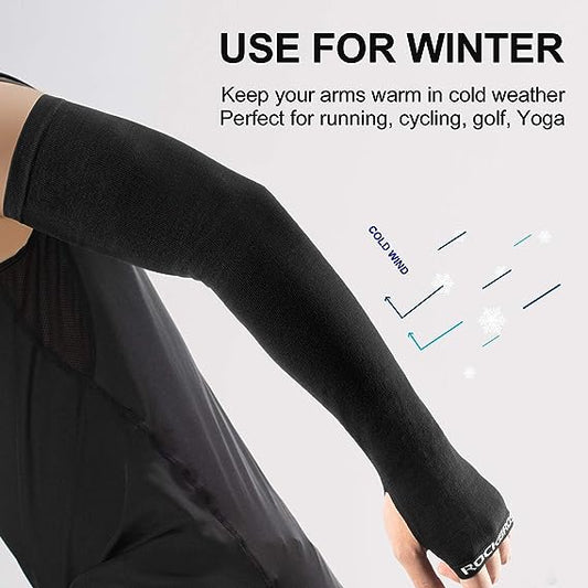 ROCKBROS Winter Arm Warmer Knit Long Arm Sleeves Warm