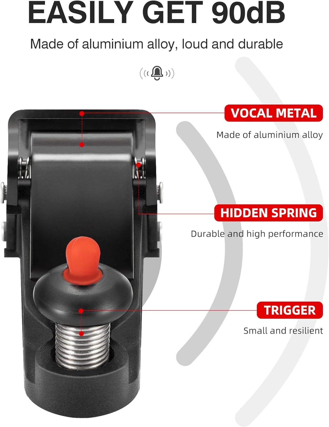 ROCKBROS Bike Bells Hidden for 22.2mm Handlebars More Than 100dB - ROCKBROS