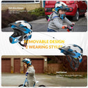 ROCKBROS Kids Full Face Bike Helmet Ages 5-14 Anti-Collision Detachable Chin - ROCKBROS