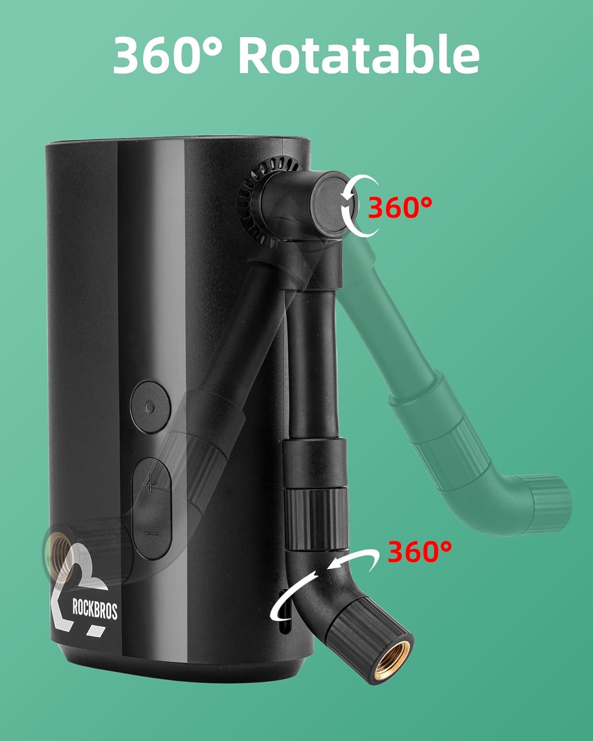 ROCKBROS 150PSI Mini Bike Tire Pump Fast Inflate Auto-Shutoff Digital Gauge - ROCKBROS