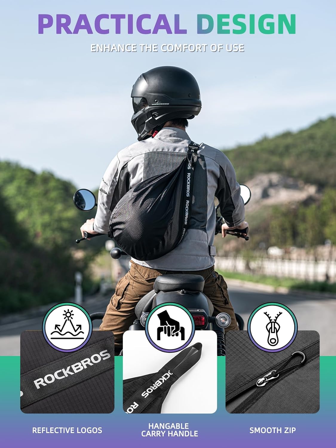 ROCKBROS Waterproof Motorcycle Helmet Backpack 7L Lightweight Storage Bag - ROCKBROS