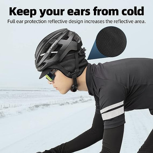 ROCKBROS Winter Cycling Caps  Windproof Cycling Hat with Sun Visor Under Helmet Liner Black