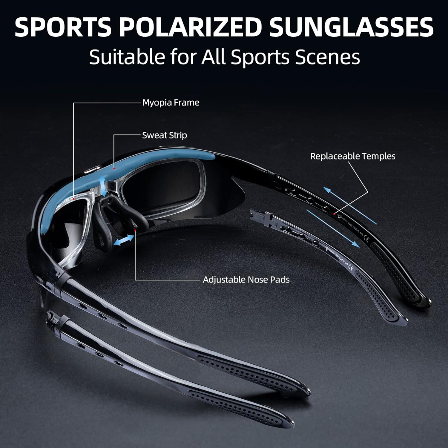 ROCKBROS-Slim Polarised Sports Sunglasses With 4 Interchangeable Lens - ROCKBROS