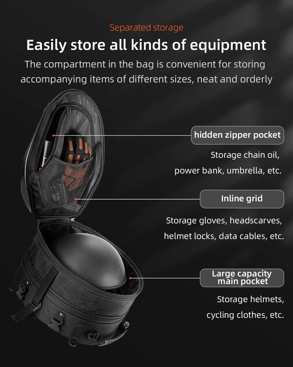 35L Expandable Motorcycle Tail Bag | Hard Shell Luggage