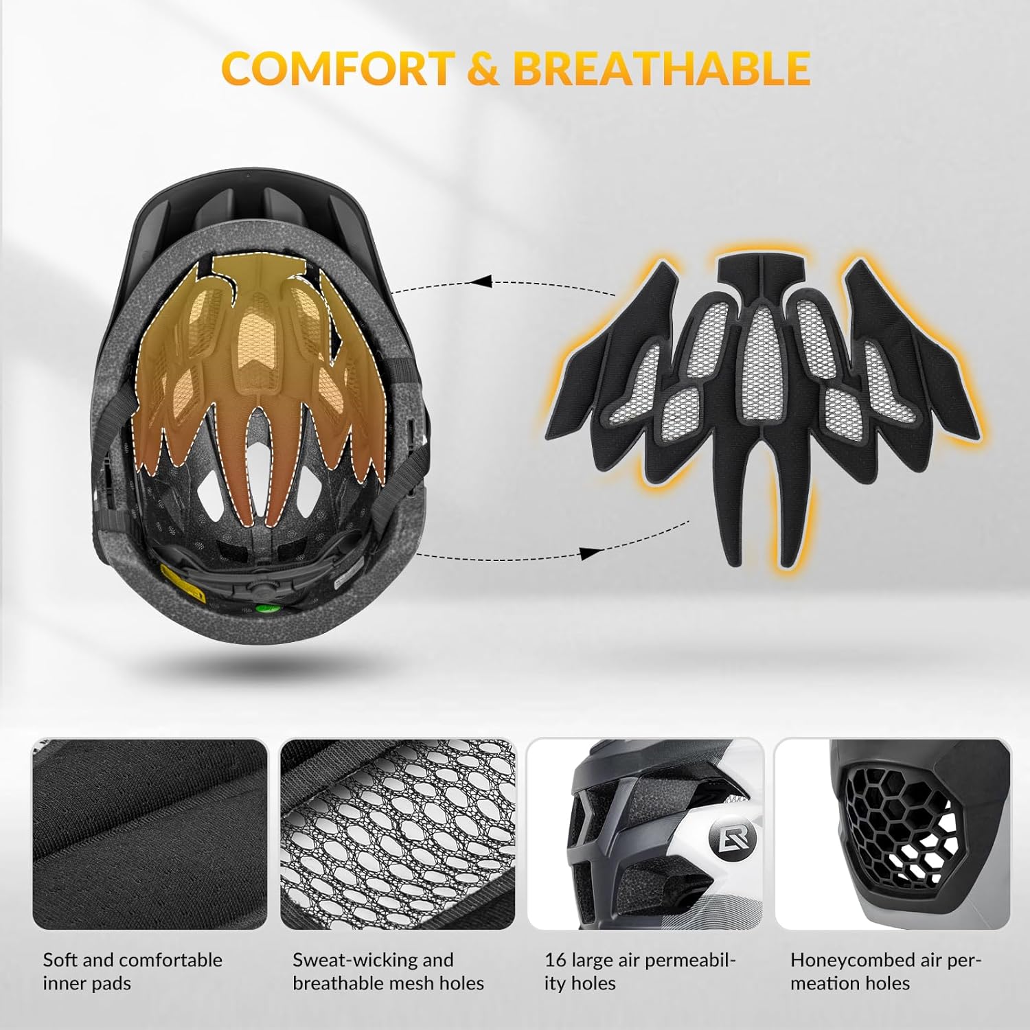 ROCKBROS Kids Full Face Bike Helmet Ages 5-14 Anti-Collision Detachable Chin - ROCKBROS