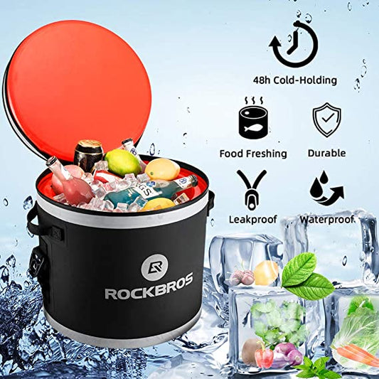 ROCKBROS Soft Cooler 100% Leak-Proof 30 Can Waterproof Large Cooler Bag