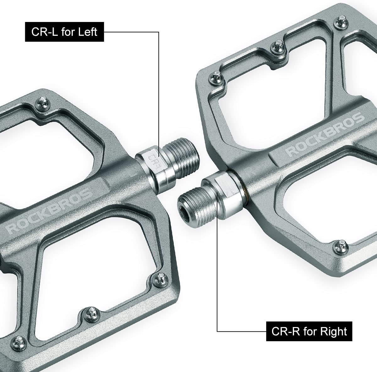 ROCKBROS Bike Pedals Lightweight Aluminum Platform 9/16'' Sealed Bearing - ROCKBROS