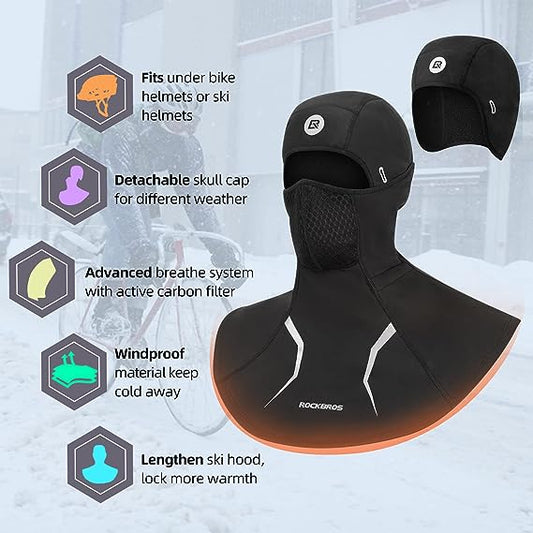 ROCKBROS Ski Mask Cold Weather Balaclava Windproof Fleece Thermal