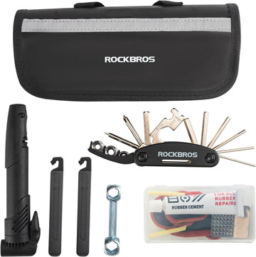 ROCKBROS Bike Repair Tool Kit with Bike Tire Pump Easy to Carry