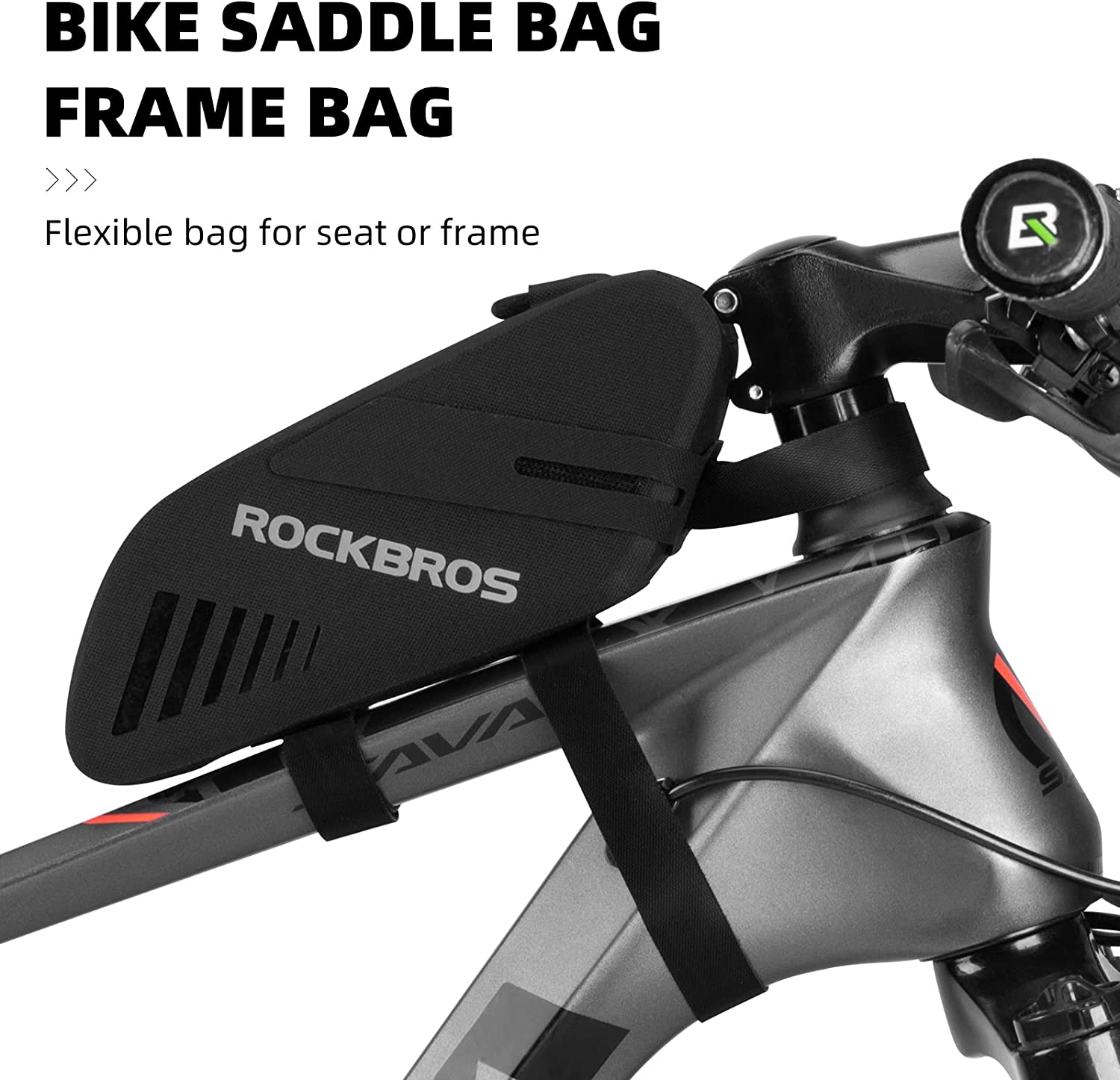 ROCKBROS Bike Seat Bag, Bicycle Saddle Bag Under Seat 3D Shell Cycling Seat  Pack for Mountain Road Bikes Black